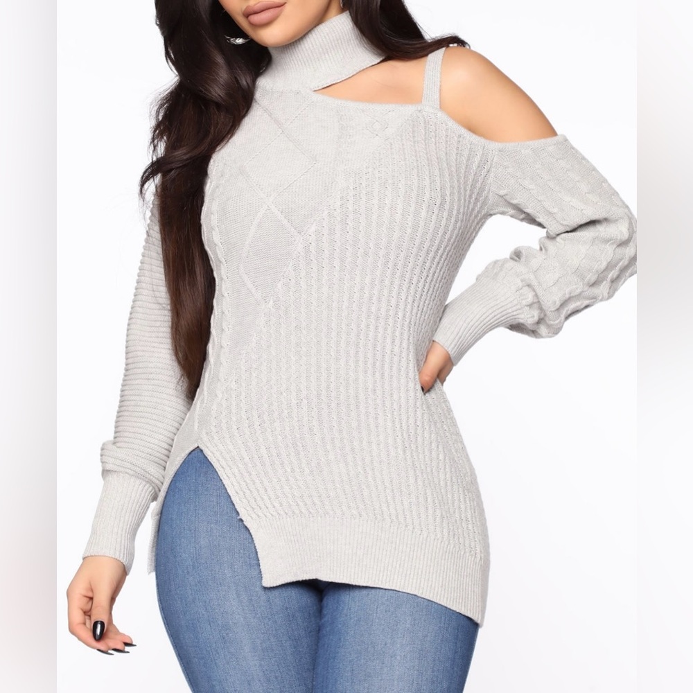 One Side Cold Shoulder Sweater